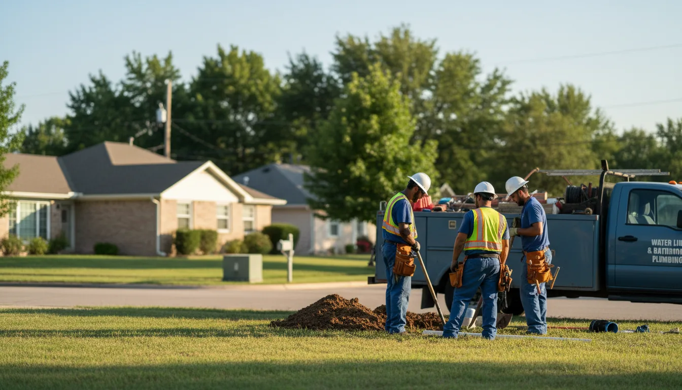 Residential water line and bathroom plumbing service in Lucas, IA